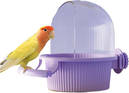 Bird Feeder for Cage – No Mess Feeder & Water Dispenser, Easy to Install and Clean, Semi-Enclosed Design Prevents Splashing