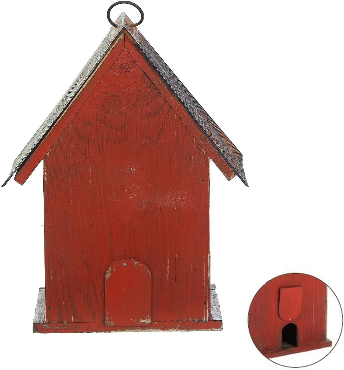 Topadorn Birdhouse, 10.5" H Hanging Wooden Garden Bird House for Outside, Unique for Bird Lovers, Outdoor Holiday Garden Decor for Blue Bird, Cardinals, Sparrow, Chickadee