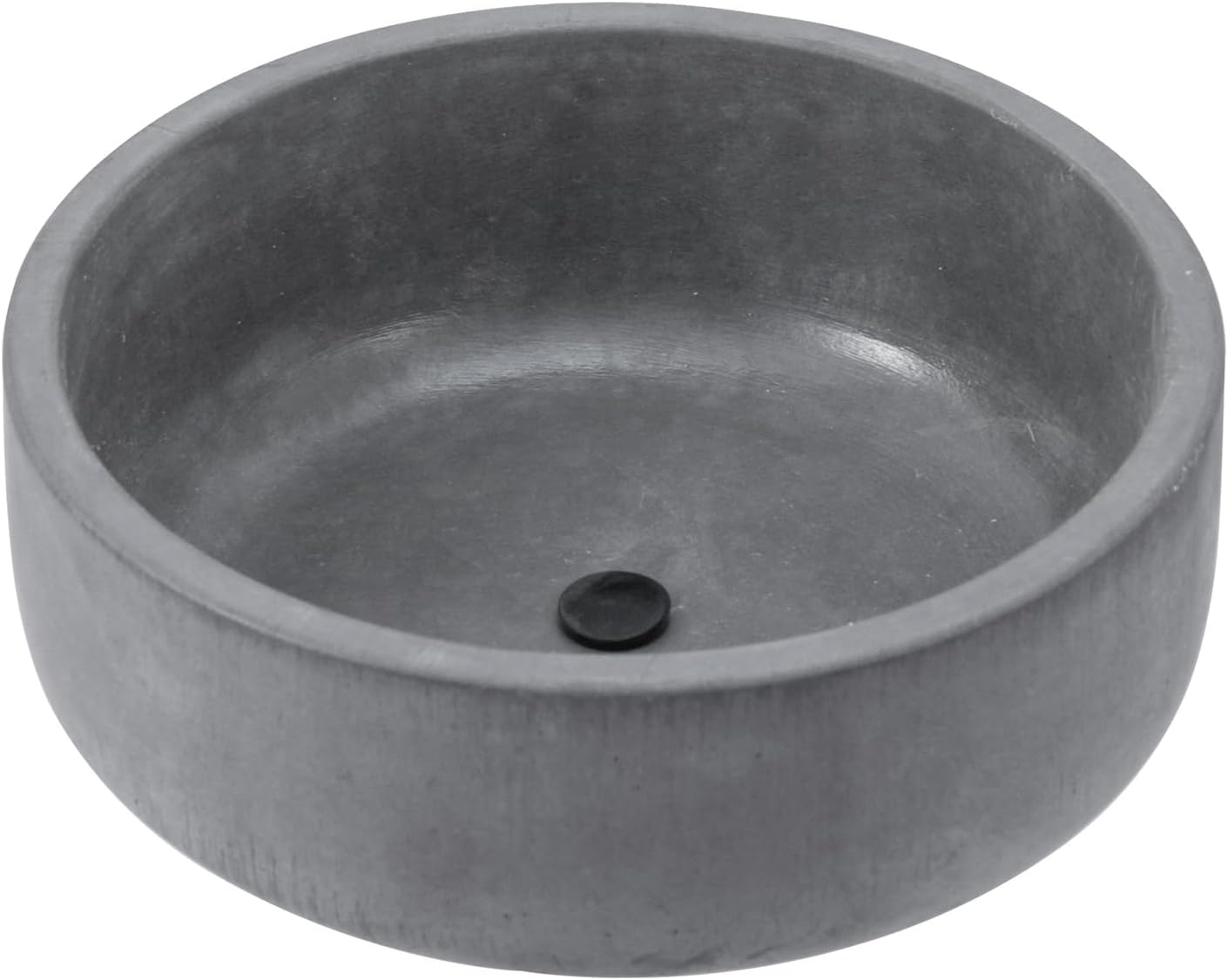 MyGift 8 Inch Round Unglazed Cement Planter Pot with Drainage Hole, De