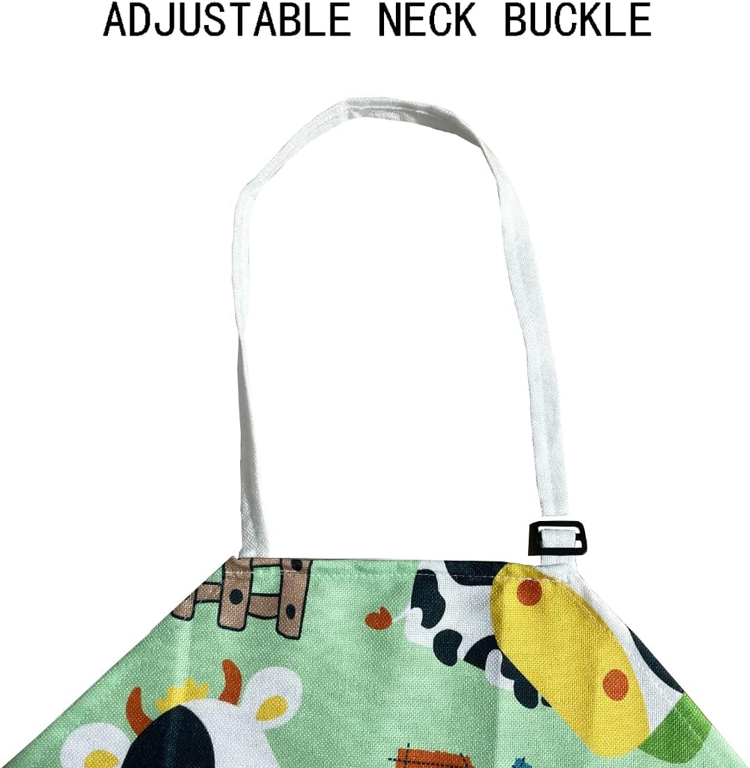 Parent Child Aprons with Pocket - Cute Dinosaur Matching Aprons for Ki