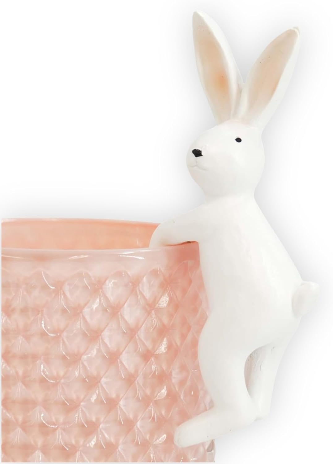 The Bridge Collection - White Easter Bunny Flower Pot Hugger - Decorative Spring Figurine for Indoor and Outdoor Use
