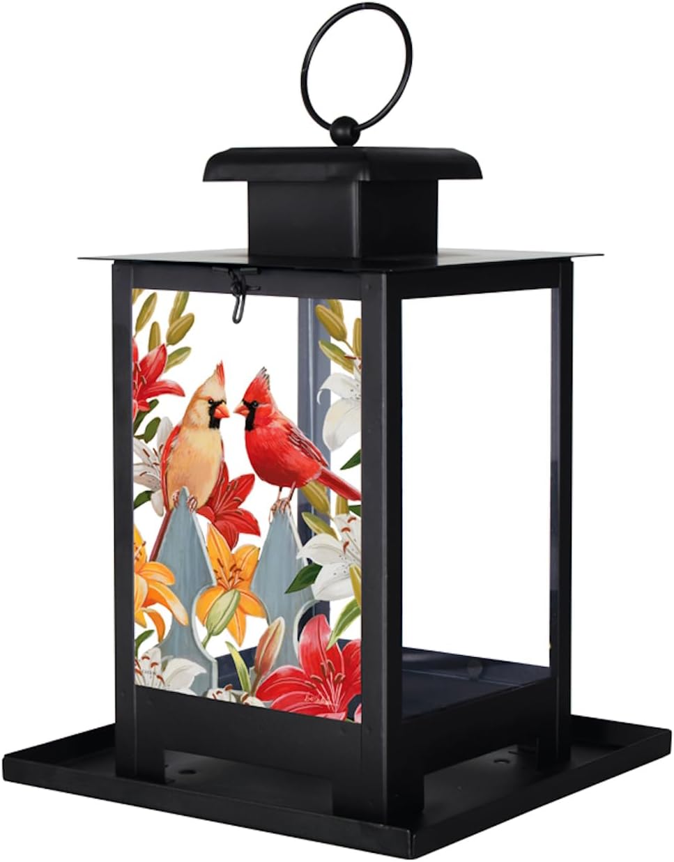 Carson 12" Cardinal Pair Bird Feeder - Cardinal Bird Feeder - Country Home Decor for Porch - Hanging Bird Feeder for Country Home Decor - Floral Bird Feeder