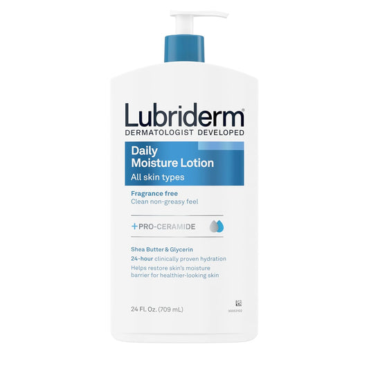 Lubriderm Fragrance Free Daily Moisture Lotion + Pro-Ceramide, Shea Bu