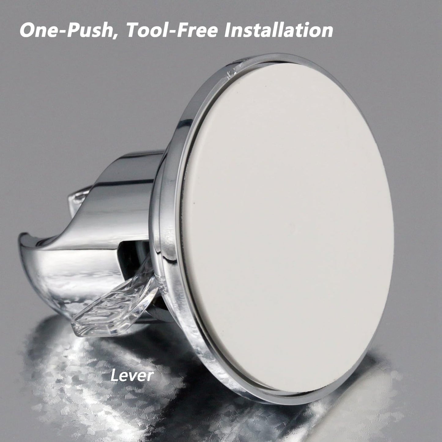 BOPai Suction Cup Shower Head Holder for Handheld Shower – No Drill, For Smooth Surfaces Only, Vertical Mount Only, Chrome