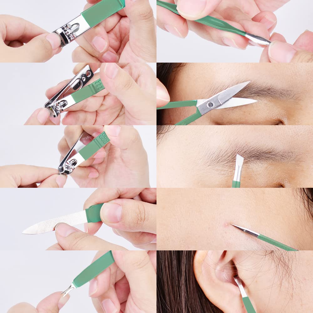 Manicure Set 10 in 1 Stainless Steel, Nail Clippers Scissors Pedicure 