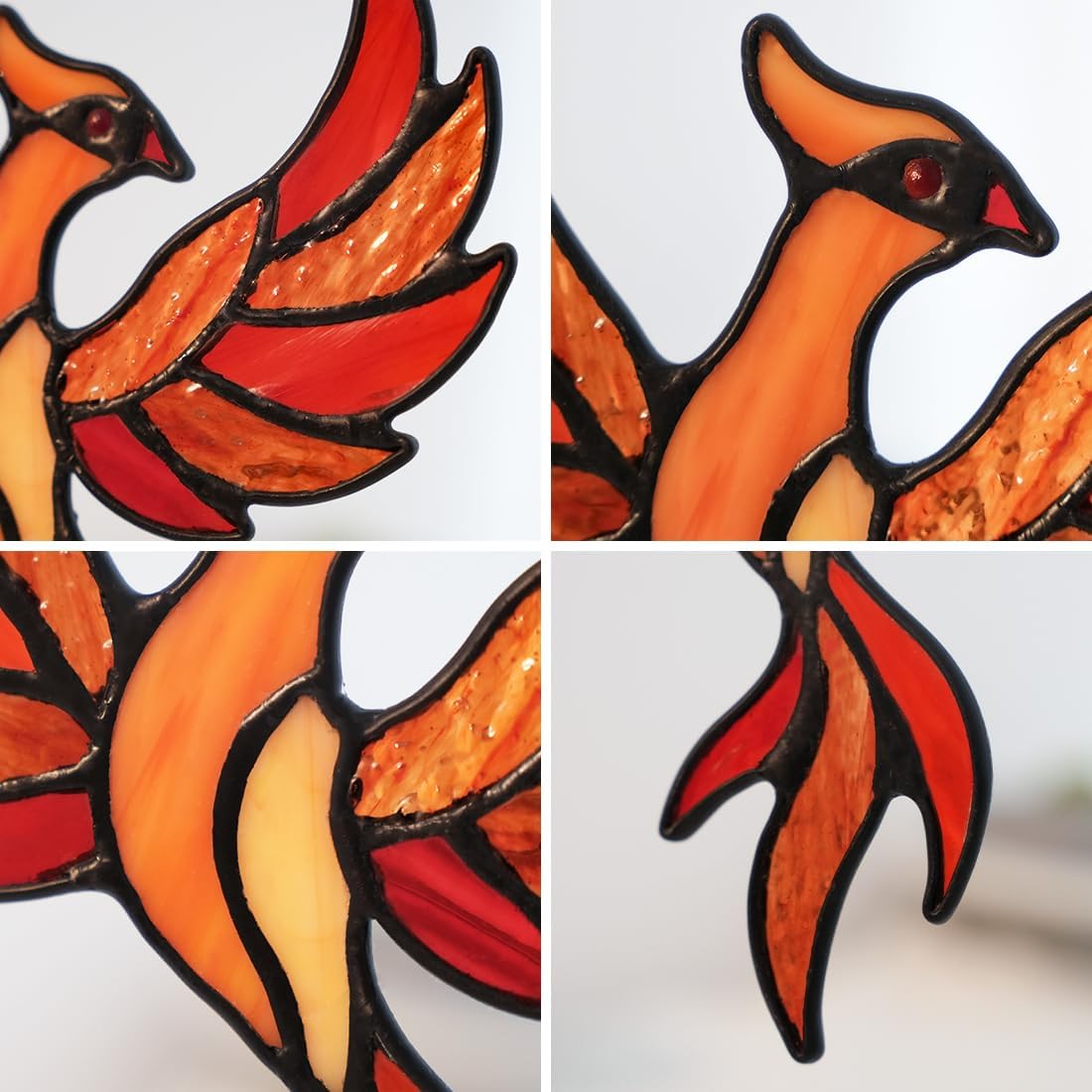 Phoenix Decor Stained Glass Window Hangings,Phoenix Themed Gifts Stain