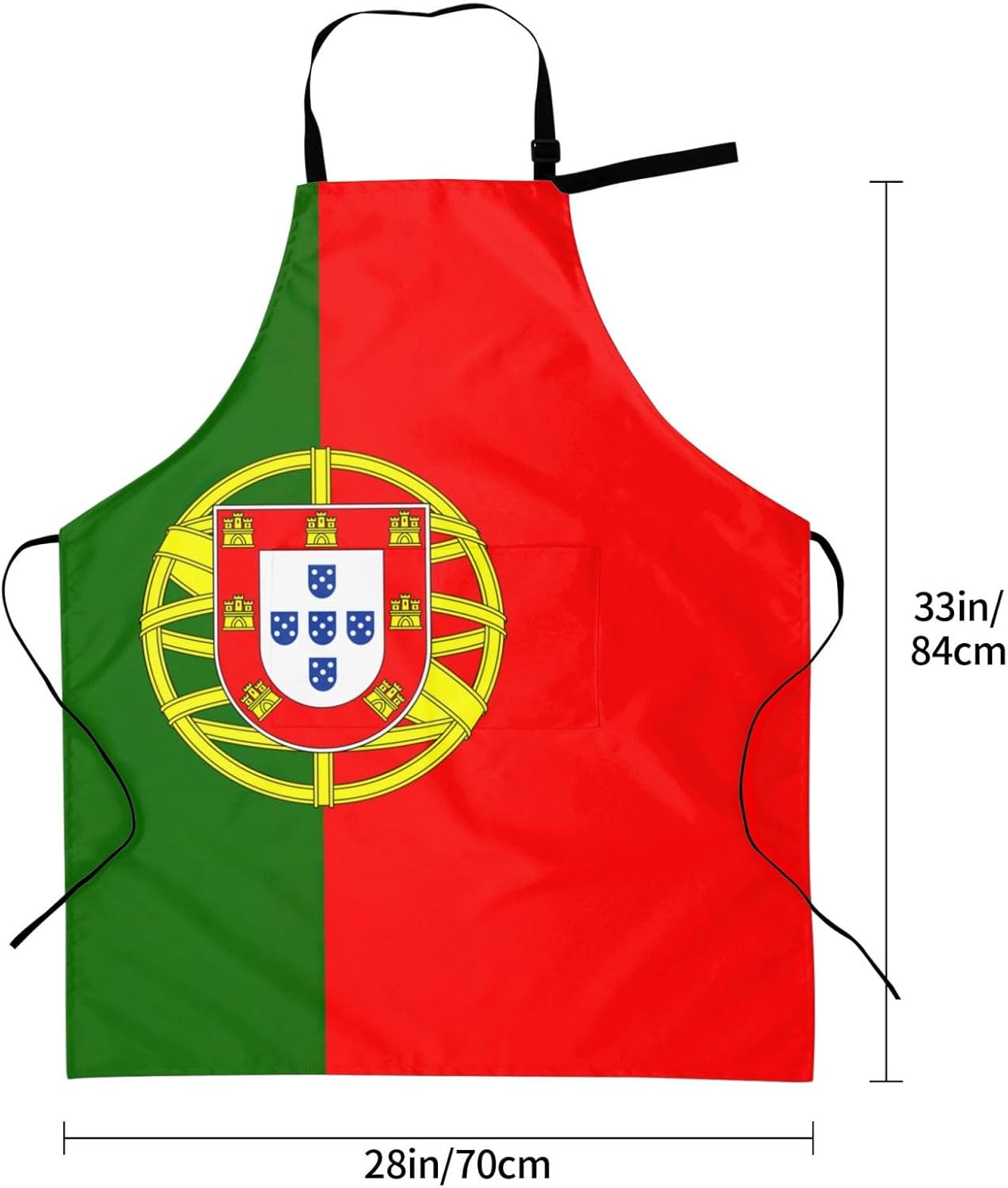 Portuguese flag print Waterproof apron with pocket adjustable cooking apron for adult kitchen bibs to bake