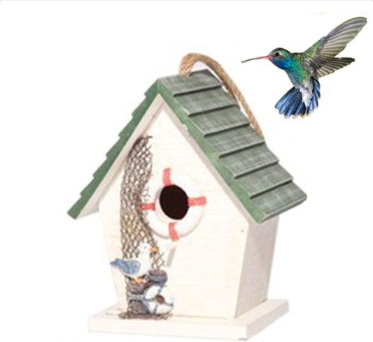 Outdoor Yard Bird House Garden Decoration Bird Perch and Food Container Suitable for All Wild Birds (G)