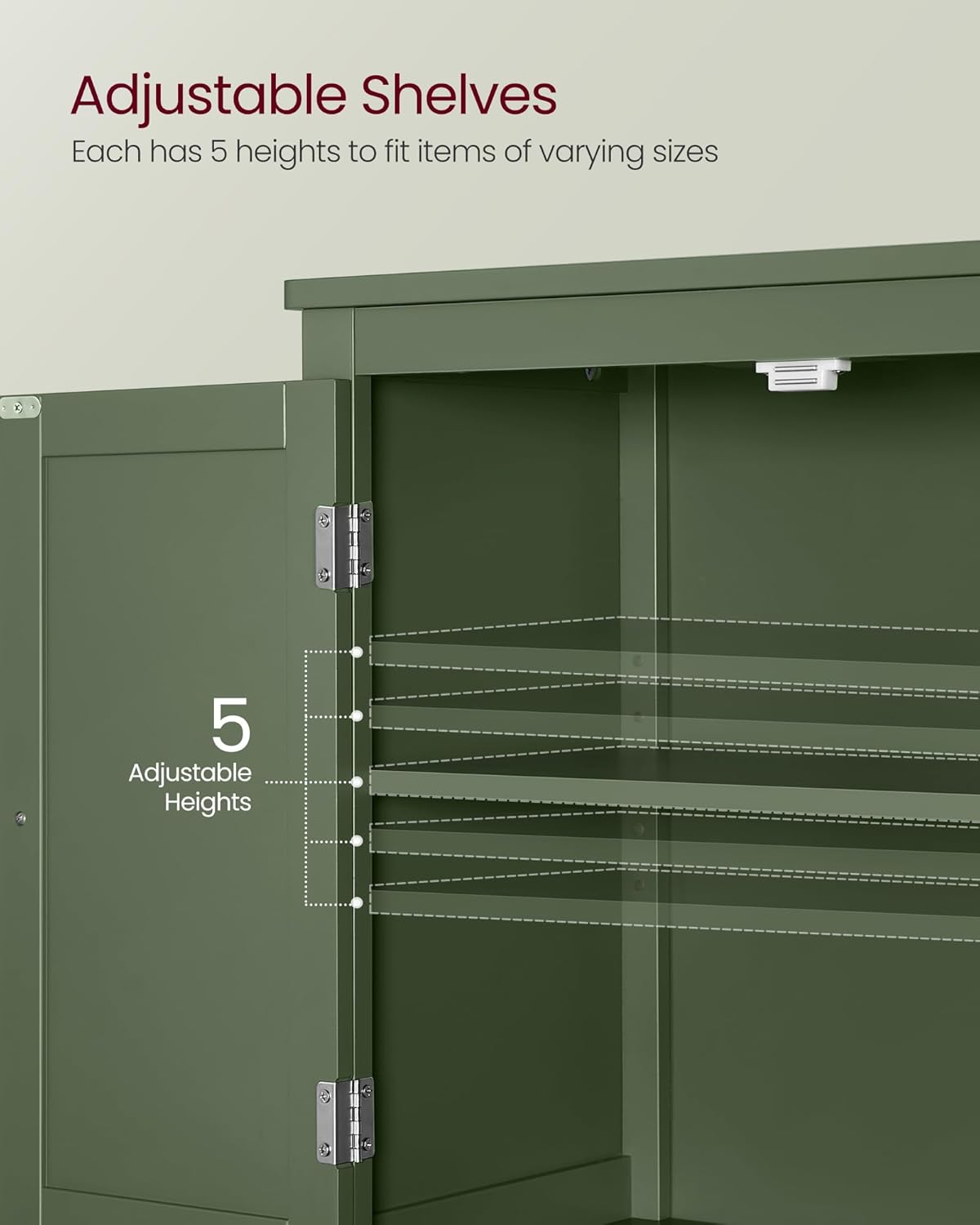 VASAGLE Floor Storage Cabinet, Freestanding Storage Unit with 4 Doors,