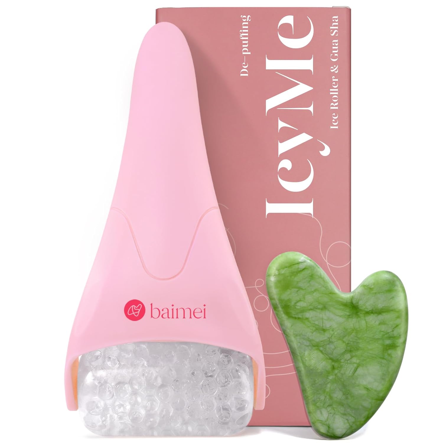 BAIMEI IcyMe Ice Roller for Face and Gua Sha Facial Tool Set, Ice Face