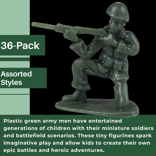 U. S. Toy DELUXE BAG OF CLASSIC TOY GREEN ARMY SOLDIERS - 36 Pc. (USTVL47)