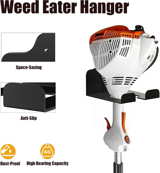 Garage Organizer Trimmer Rack, Heavy Duty Weedeater Hanger Weed Whackers Holder Wall Mounted Garden Power Tool Hanger for Grass Trimmer, Hedge Trimmer
