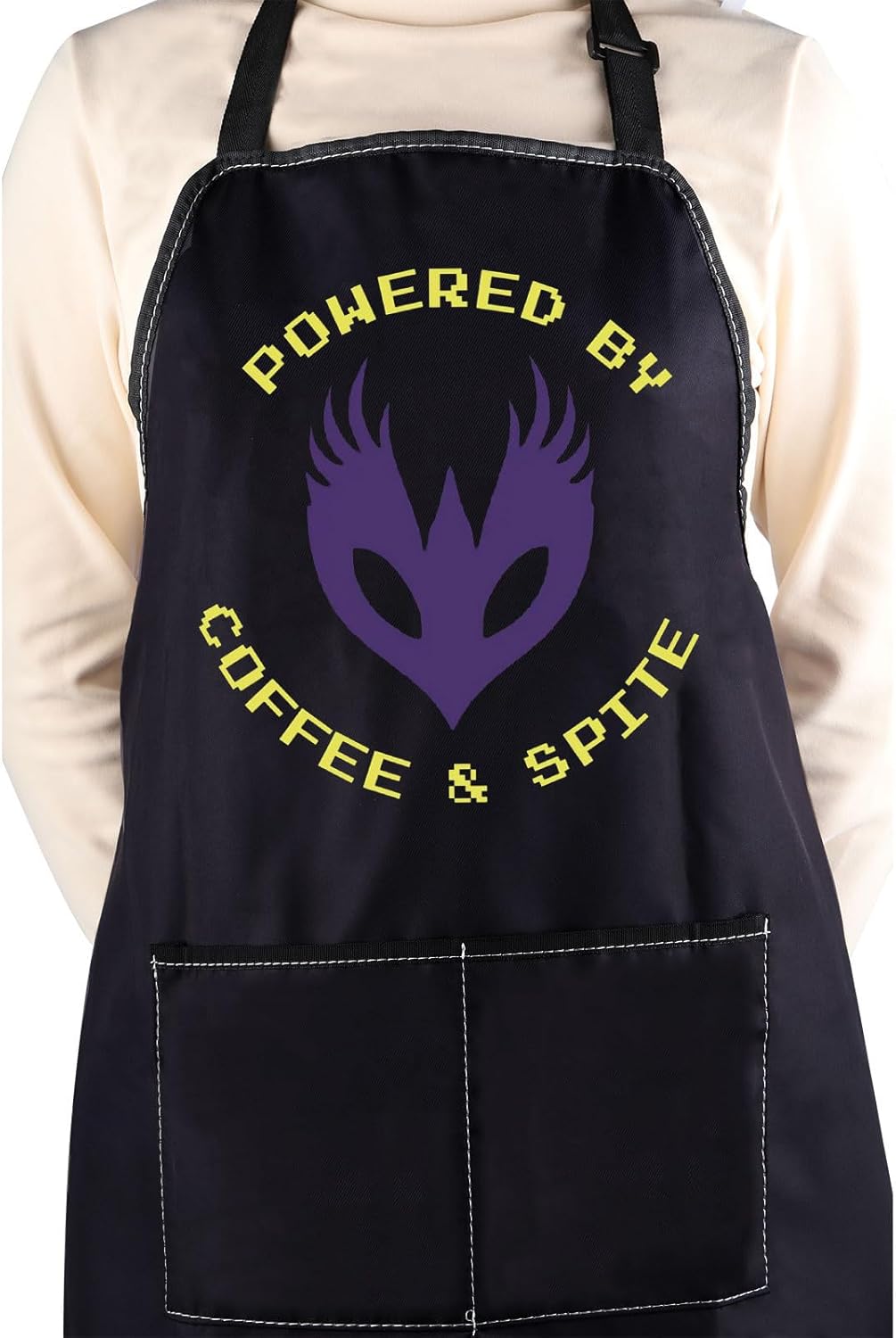 WCGXKO Powered by Coffee & Spite Kitchen Apron Dragon Video Game Gift for Dragon Lovers