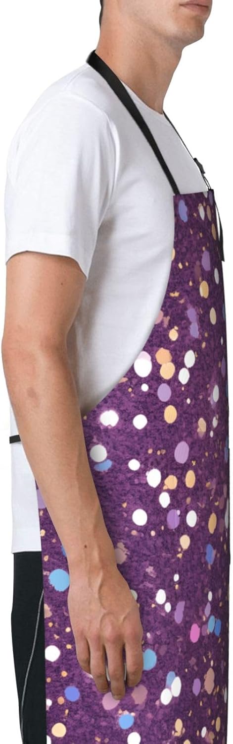 YANYU Glitter pattern Print 28x33 In Kitchen Apron Stylish Chef Apron 