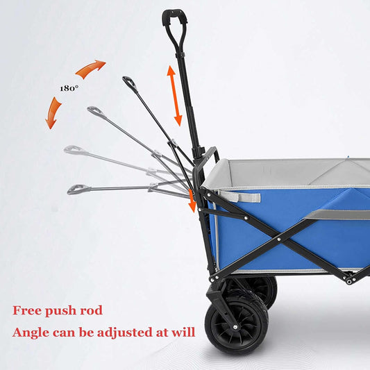 Portable Folding Beach Wagon Heavy-Duty Foldable Outdoor Garden Cart O