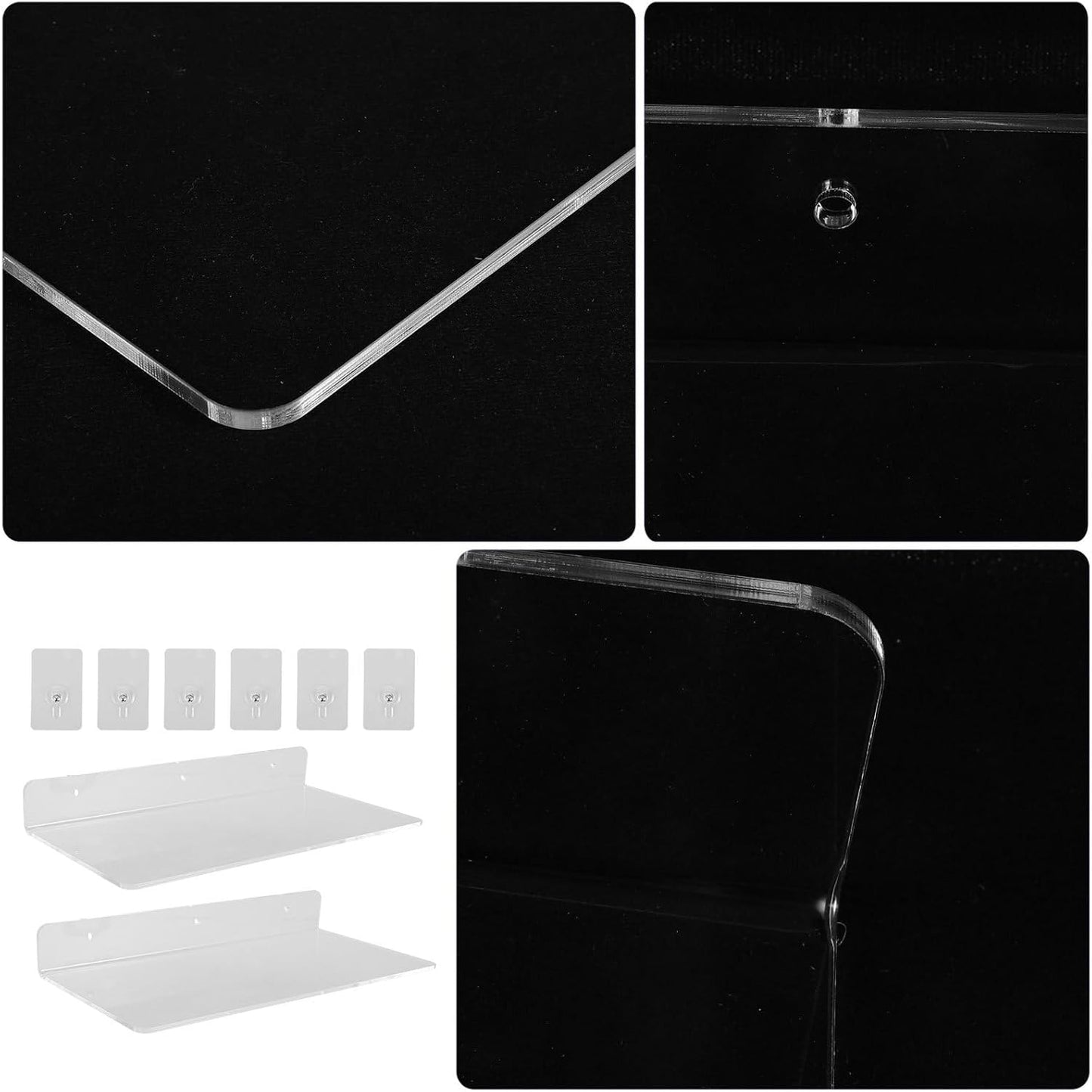 Milisten 2pcs Acrylic Wall Planter Shelf with Suction Cup, L-Shaped 30