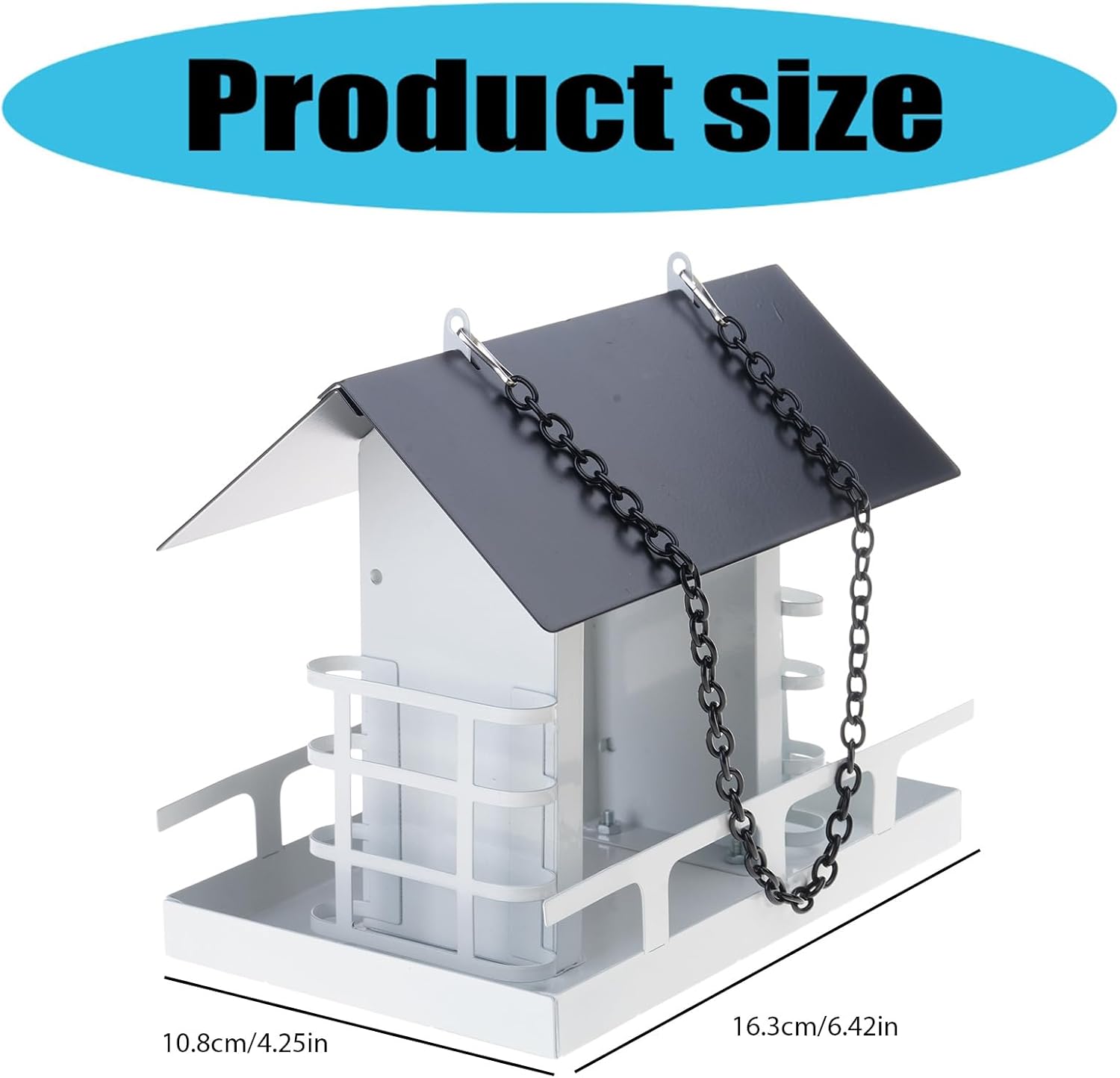 Garden Bird Feeder with Perch Large Capacity for Feeding Station Yard 
