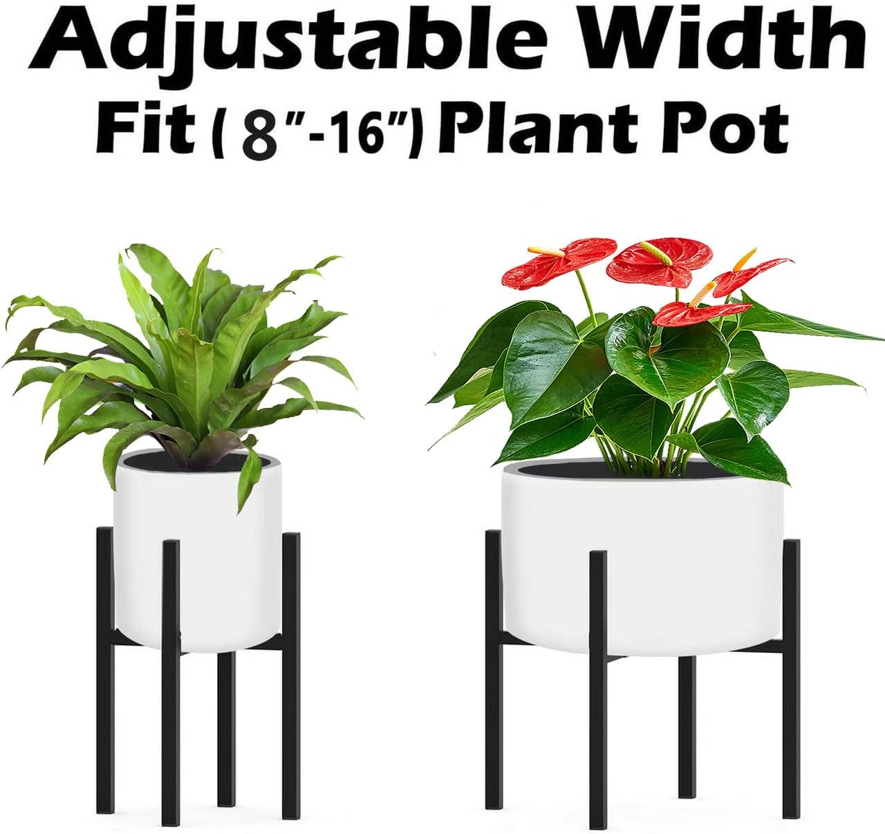 Metal Plant Stand, Adjustable Size Fits 10 12 13 14 15 16 Inches Large