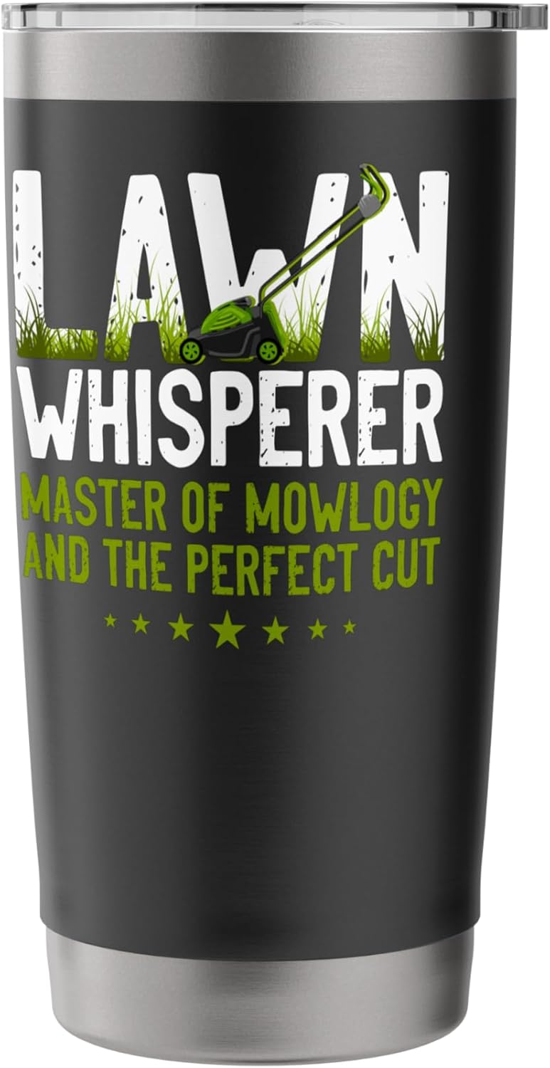 Lawn Mower Mowing Dad Father Landscaper Vintage Lawn Stainless Steel Insulated Tumbler