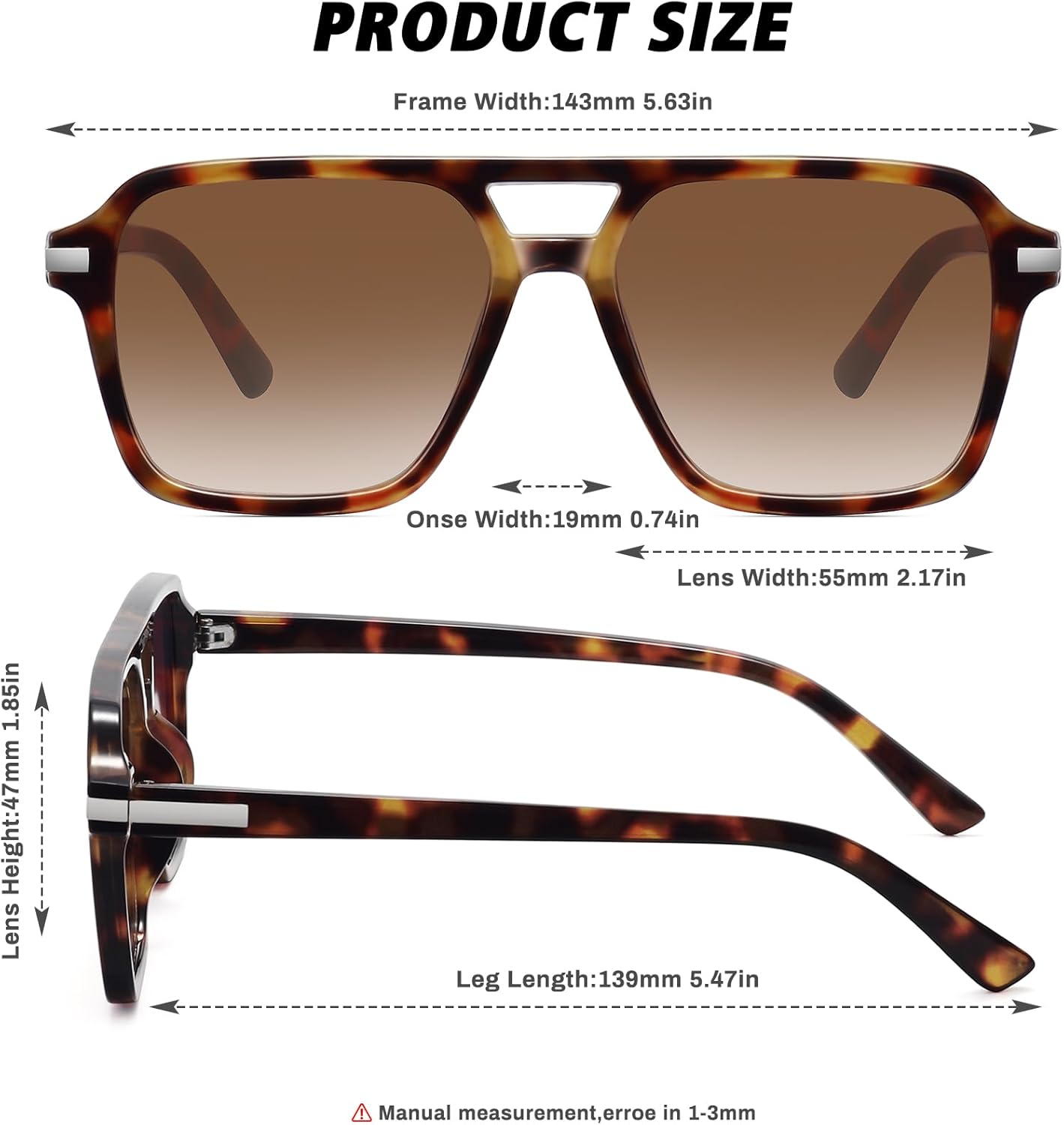Retro Aviator Sunglasses for Women Men Trendy Classic Square 70s 80s 9