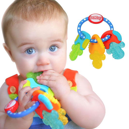 Nuby Ice Gel Teether Keys - Silicone Soothing Baby Teether Toys for In