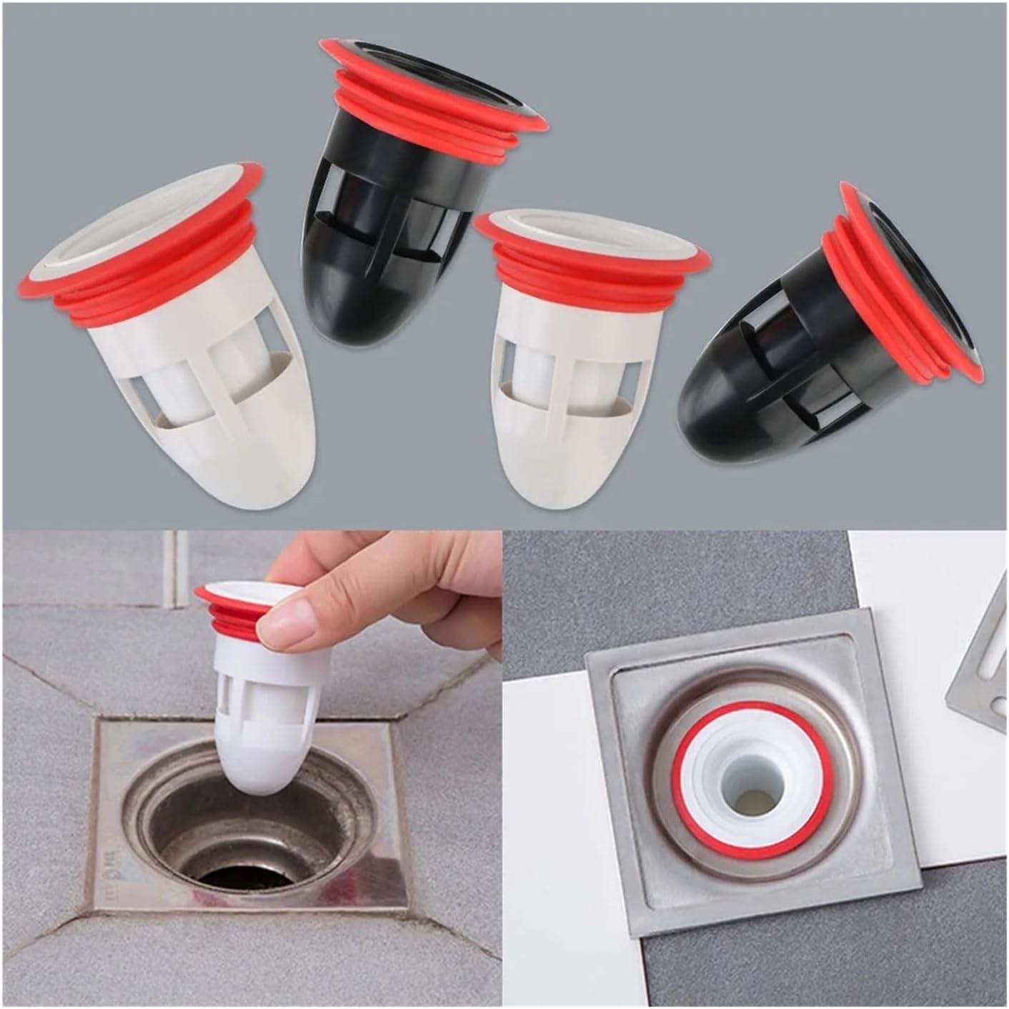 Deodorant Drain Core Toilet Bathroom Floor Drainer Inner Core Sewer Pest Control Silicone Anti-Odor Artifact Water Seal(Black)