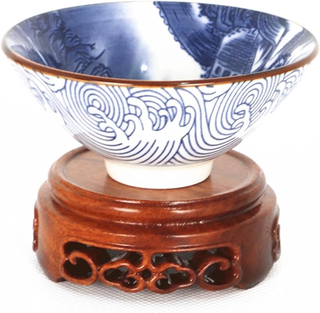Wooden Vase Base Wooden Fishbowl Display Vase Pot Planter Stand Plant Pot Display Stand,4 Size for Choice,0.98 Inch Height Wooden Vase Stand (Size : Large)