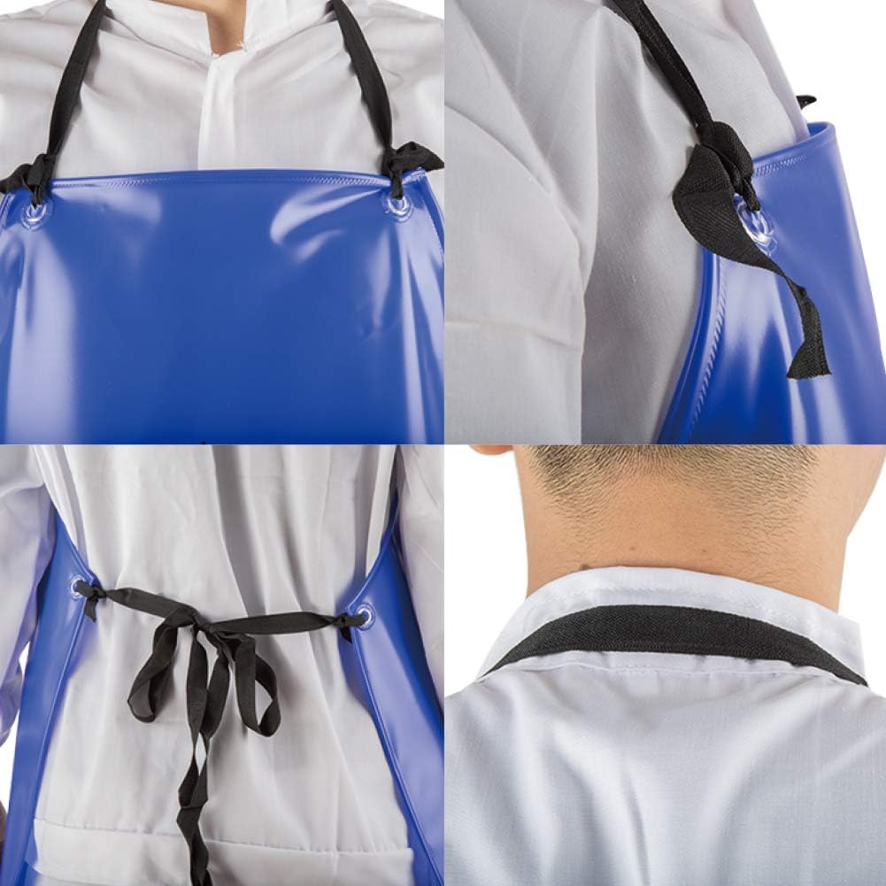 Chemical Resistant Vinyl Apron - Blue Plus Size Unisex PVC Aprons for 