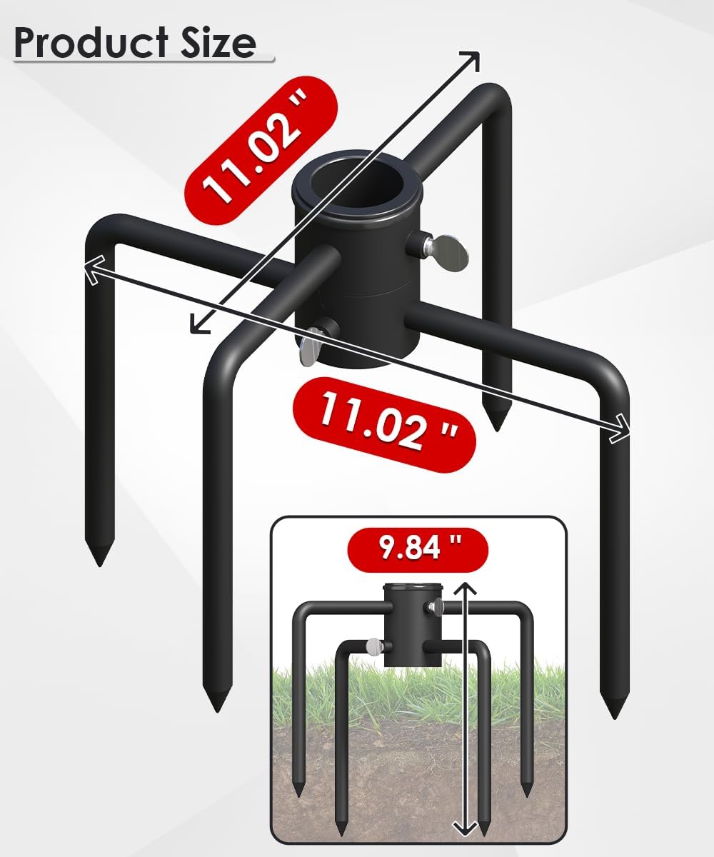 Mocomax Pole Stabilizer Stand Base Applies to 1.41" to 2.12" Shepherds