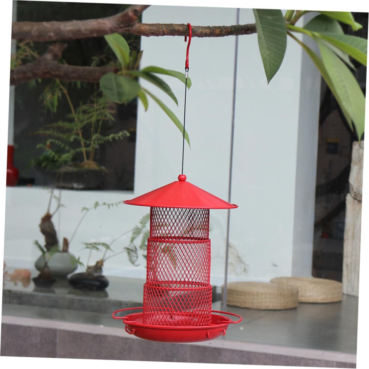 Milisten Metal Three Outdoor Hanging Wild Bird Feeder for Various Bird