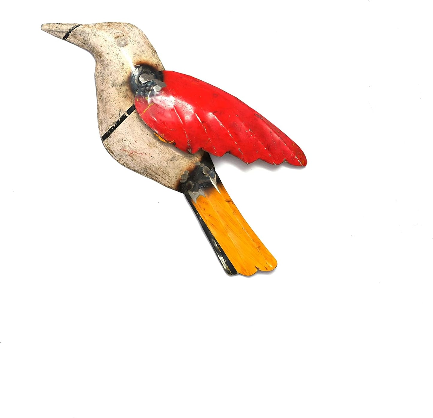 DeKulture Recycled Iron Bird Sculpture Decorative Outdoor Iron Hanging Decor Home Office| Ideal for Holiday New Year Party Decoration, 8 x 0.5 x 3.5 (LWH) Inches