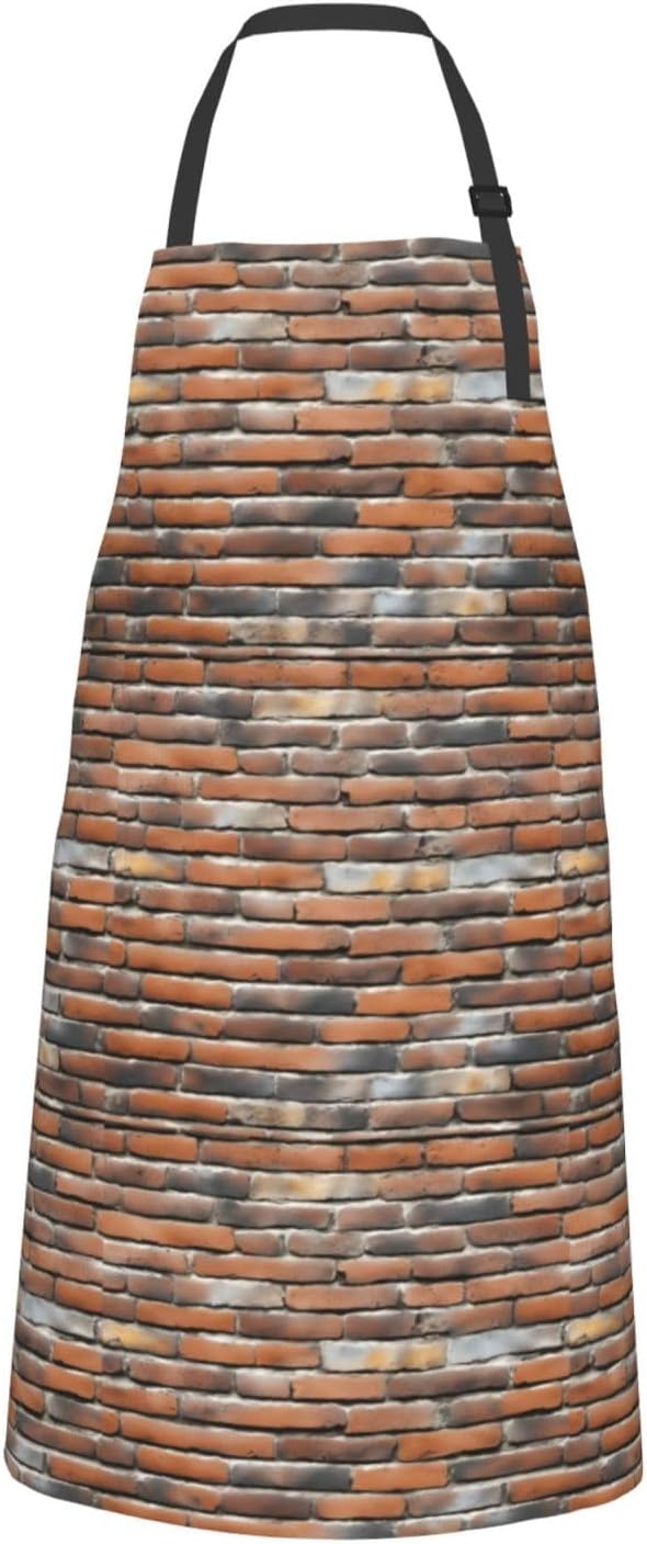 YANYU Old Brick Wall Print 28x33 In Kitchen Apron Stylish Chef Apron w