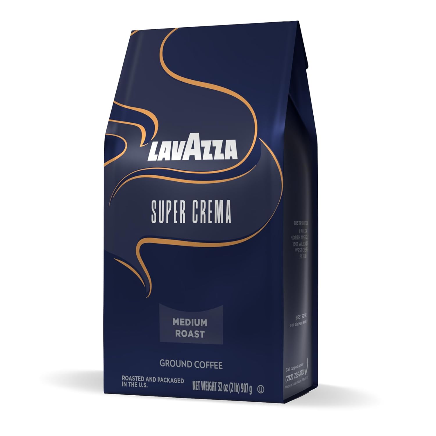 Lavazza Super Crema Ground Coffee, Medium Roast, Arabica and Robusta B
