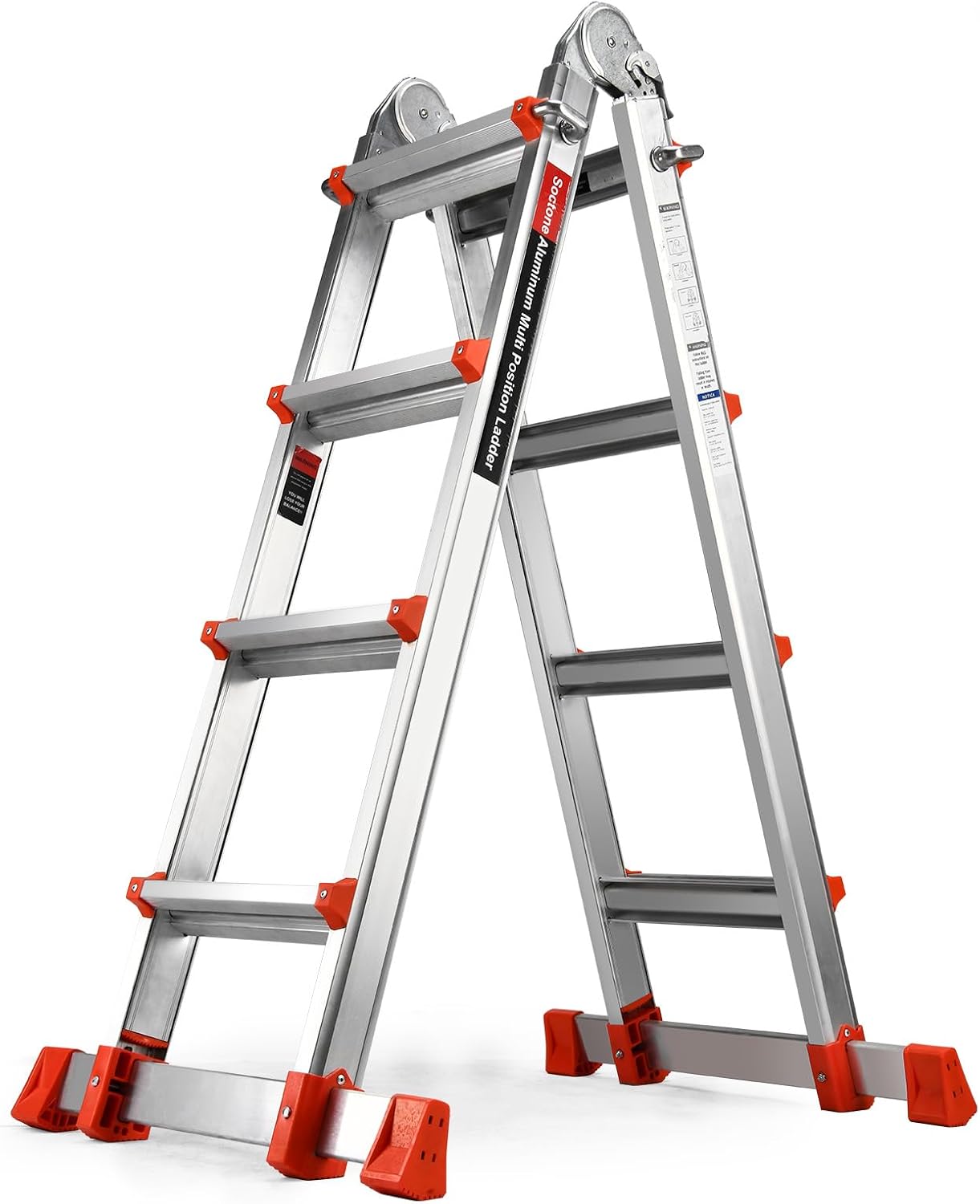 Soctone Ladder, A Frame Extension Ladder, Multi Position with Stabiliz