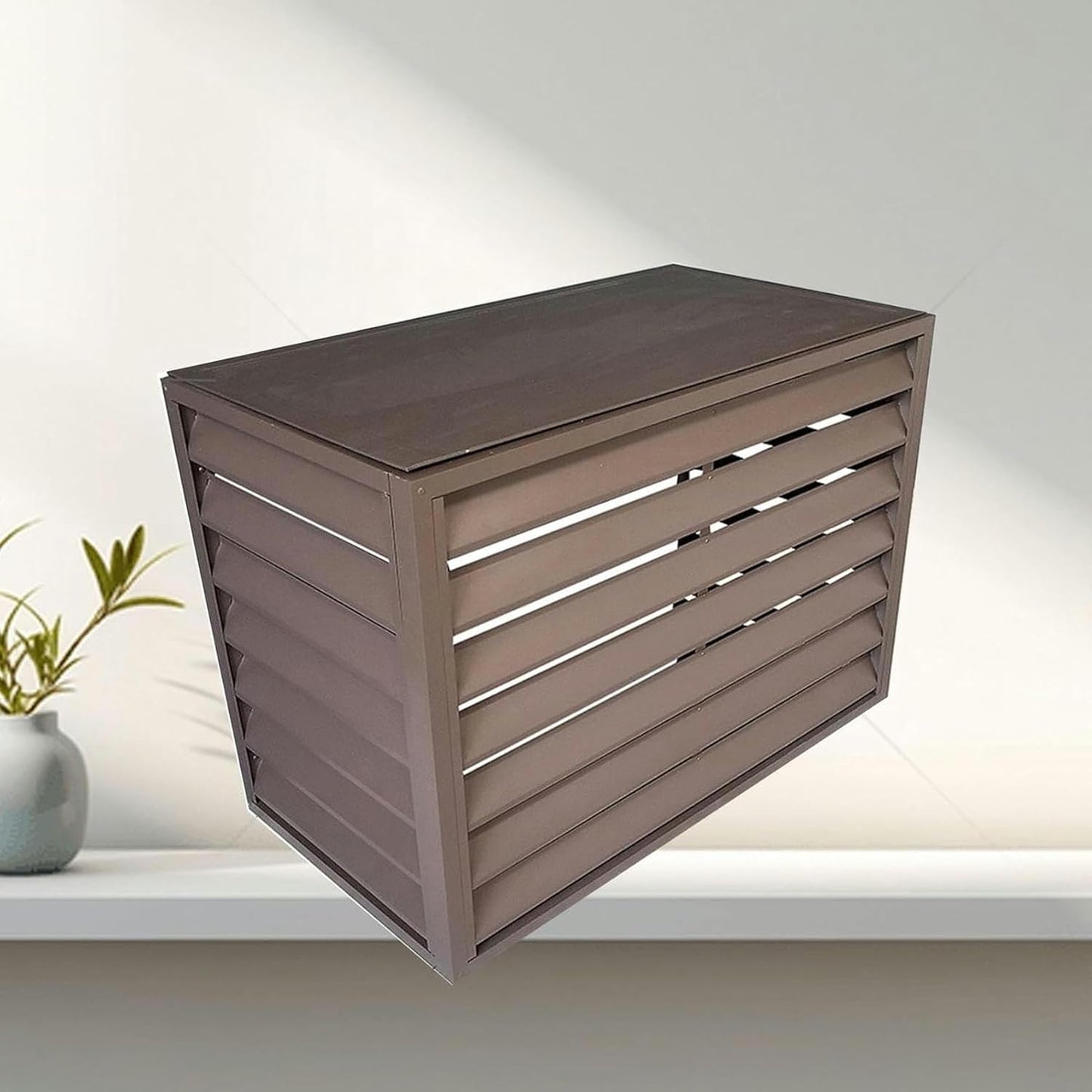Outdoor air conditioner screen,Mini Split Air Conditioner Cover for Outside Units,Shelf Plant Stand,Outdoor AC Unit Cover,Noise Reduction,suitable for outdoor(Color:Gray,Size:110*60*80cm/43*