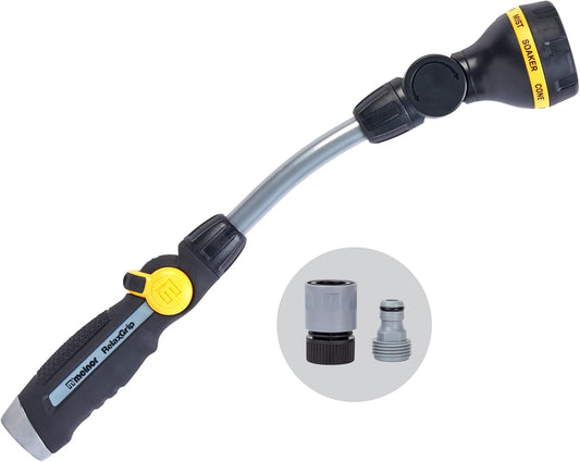 Melnor 65173AMZ RelaxGrip 8 Pattern 16" Pivoting Wand Bundle, Metal, B