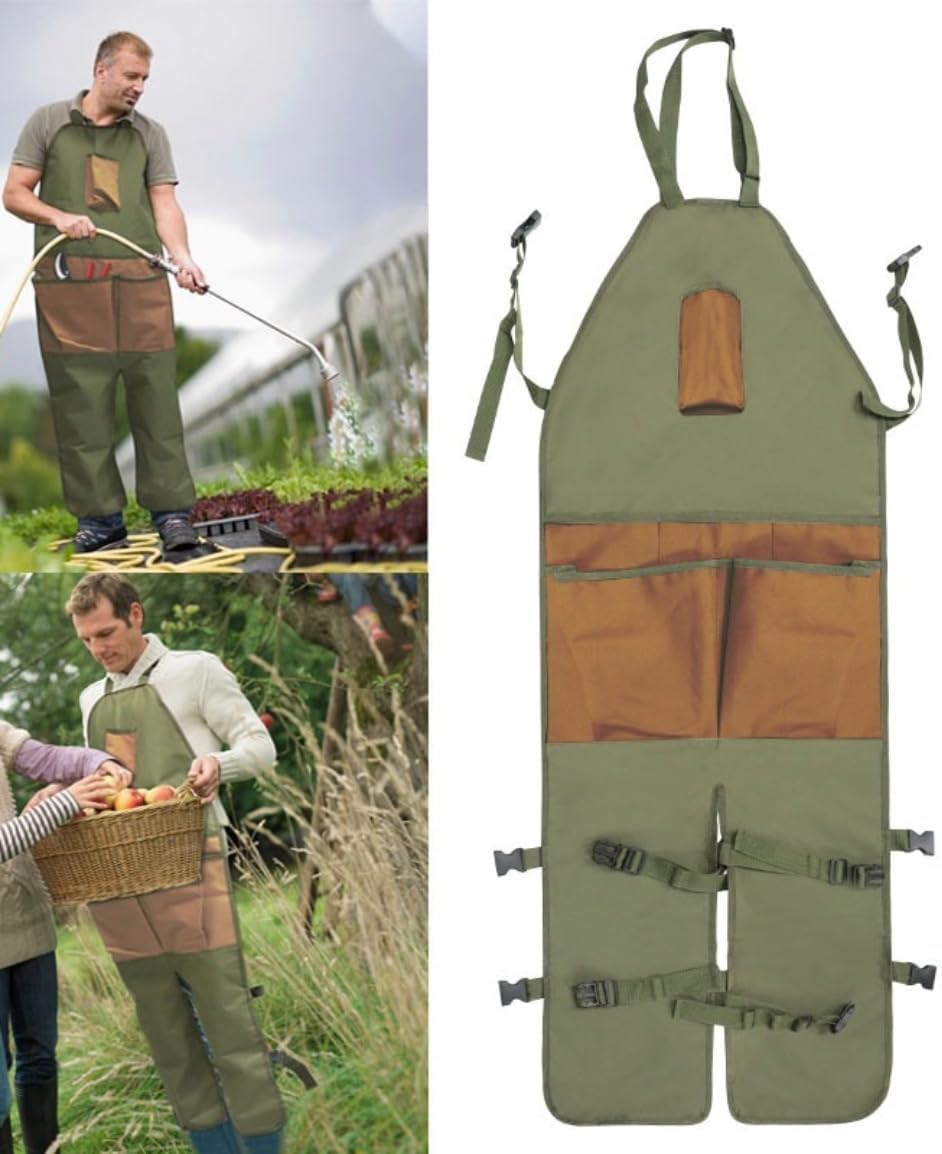 Gardening Leg Apron with Multiple Pockets, 600D Oxford Fabric Waterproof Gardening Apron for Pruning Harvesting