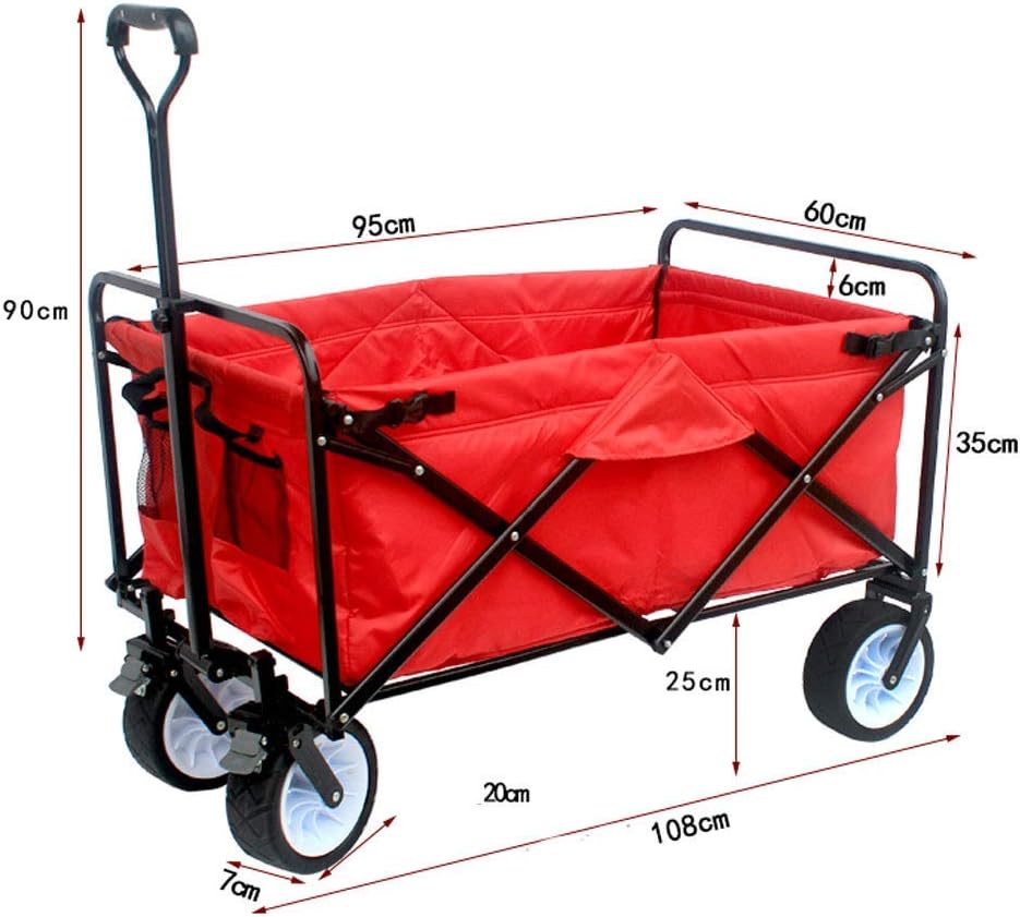 Outdoor Portable Foldifour-Wheeled Trolley Trailer Trolley Truck Truck Multiple Colors 75 100Cm Grocery Cart