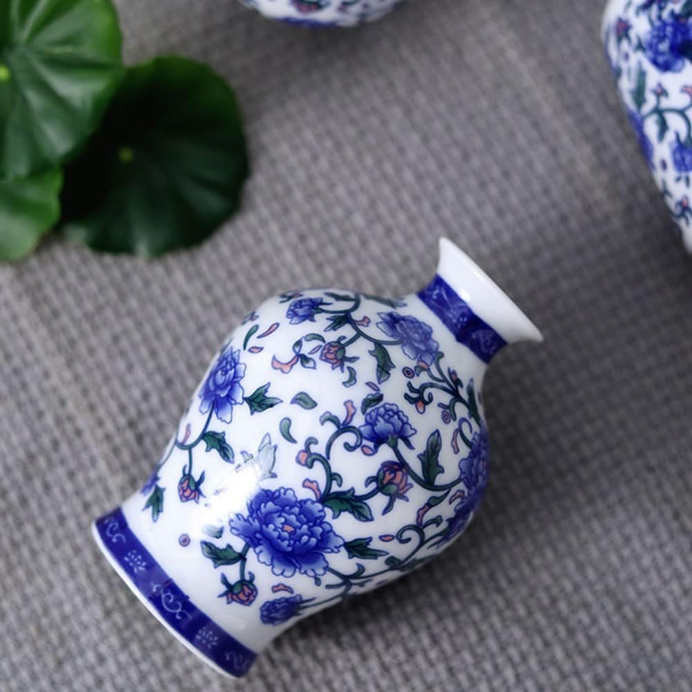 Chinoiserie Mini Decorative Porcelain Jar Blue and White Flower Pot Pl