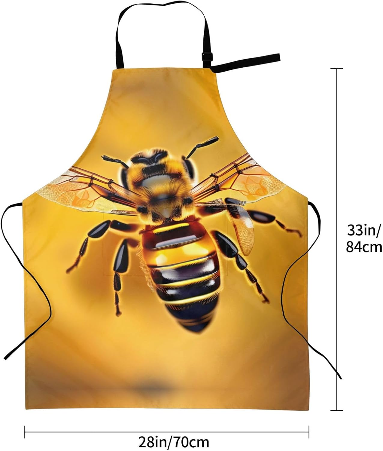 honey-bee print Waterproof apron with pocket adjustable cooking apron for adult kitchen bibs to bake