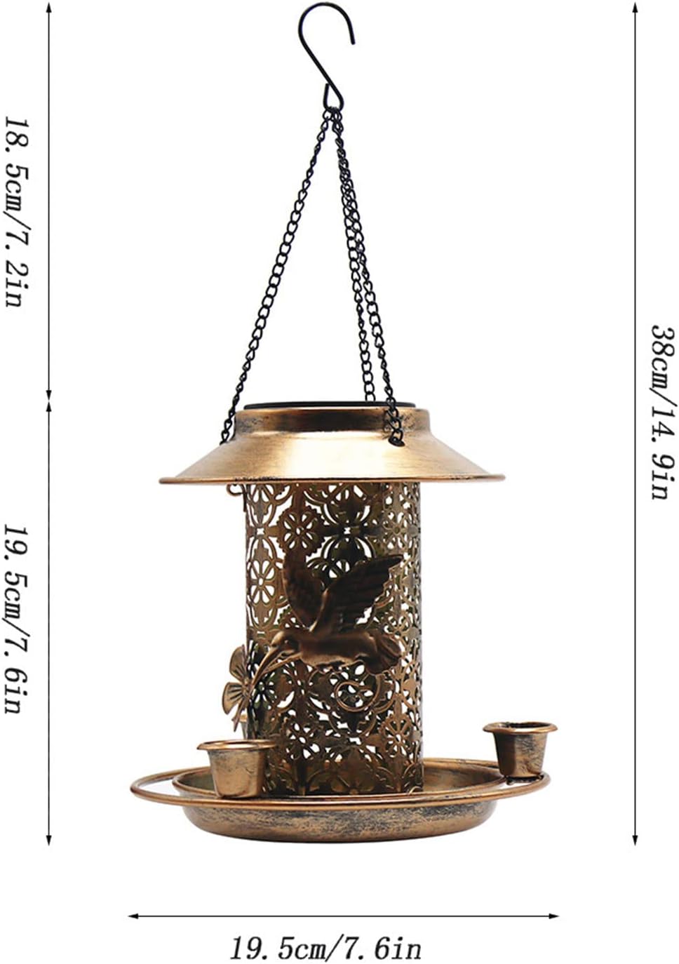 Iron Bird Feeders Hummingbirds Feeders Hummingbirds Water Bottle Solar Bird Feeders Outdoors Hangings Squirrels Proof