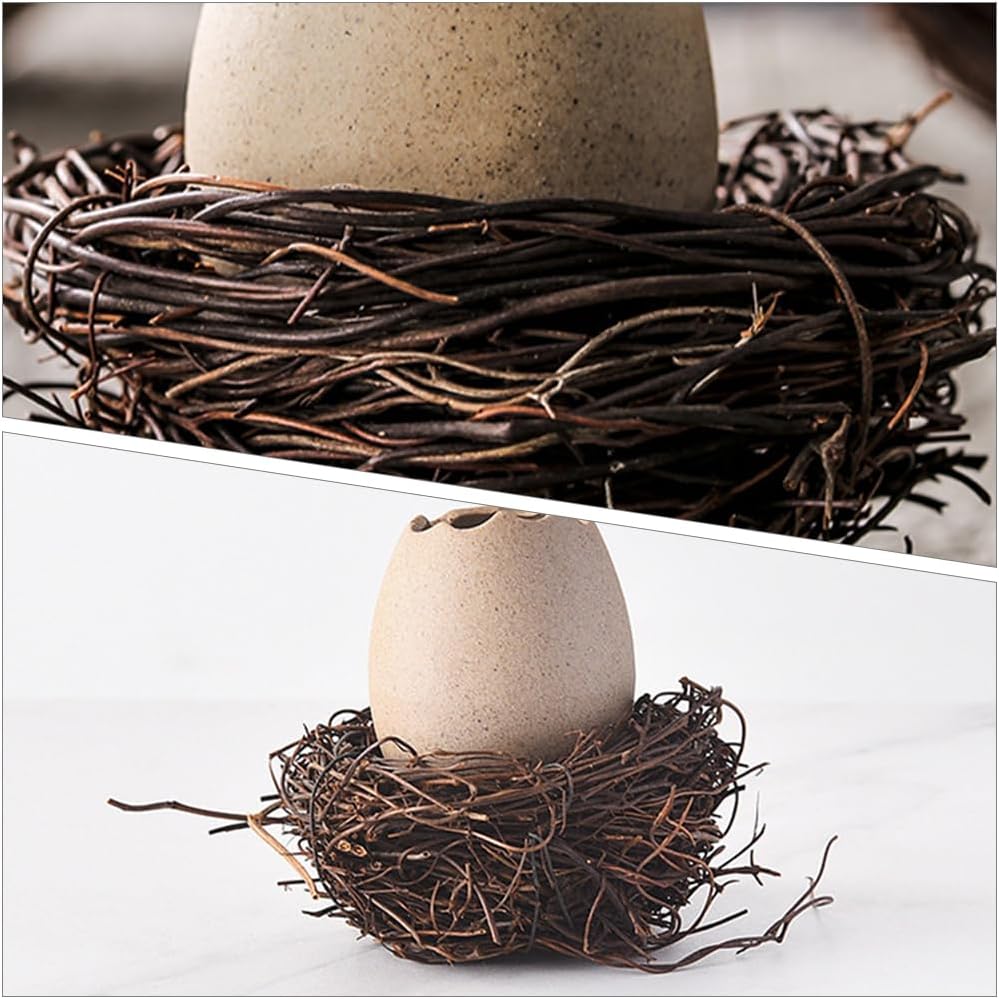 Garneck 1 Set Ceramic Eggshell Planter with Unique Bird Nest Design Portable Water Culture Vase Utensils Eggshell Container for Home Decoration