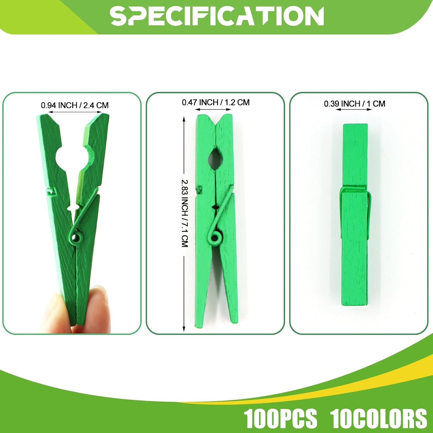 100 Pcs Colored Clothes Pins Wooden, Colored Clothespins for Crafts 2.