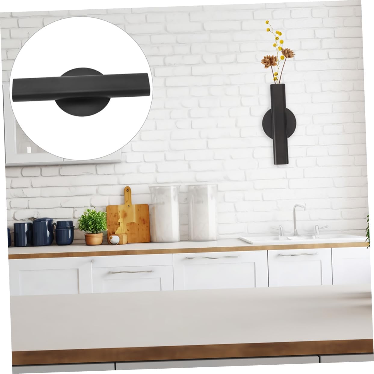 Milisten Chic Wall Flower Vase Holder Metal Tube Flower Pot for Home D