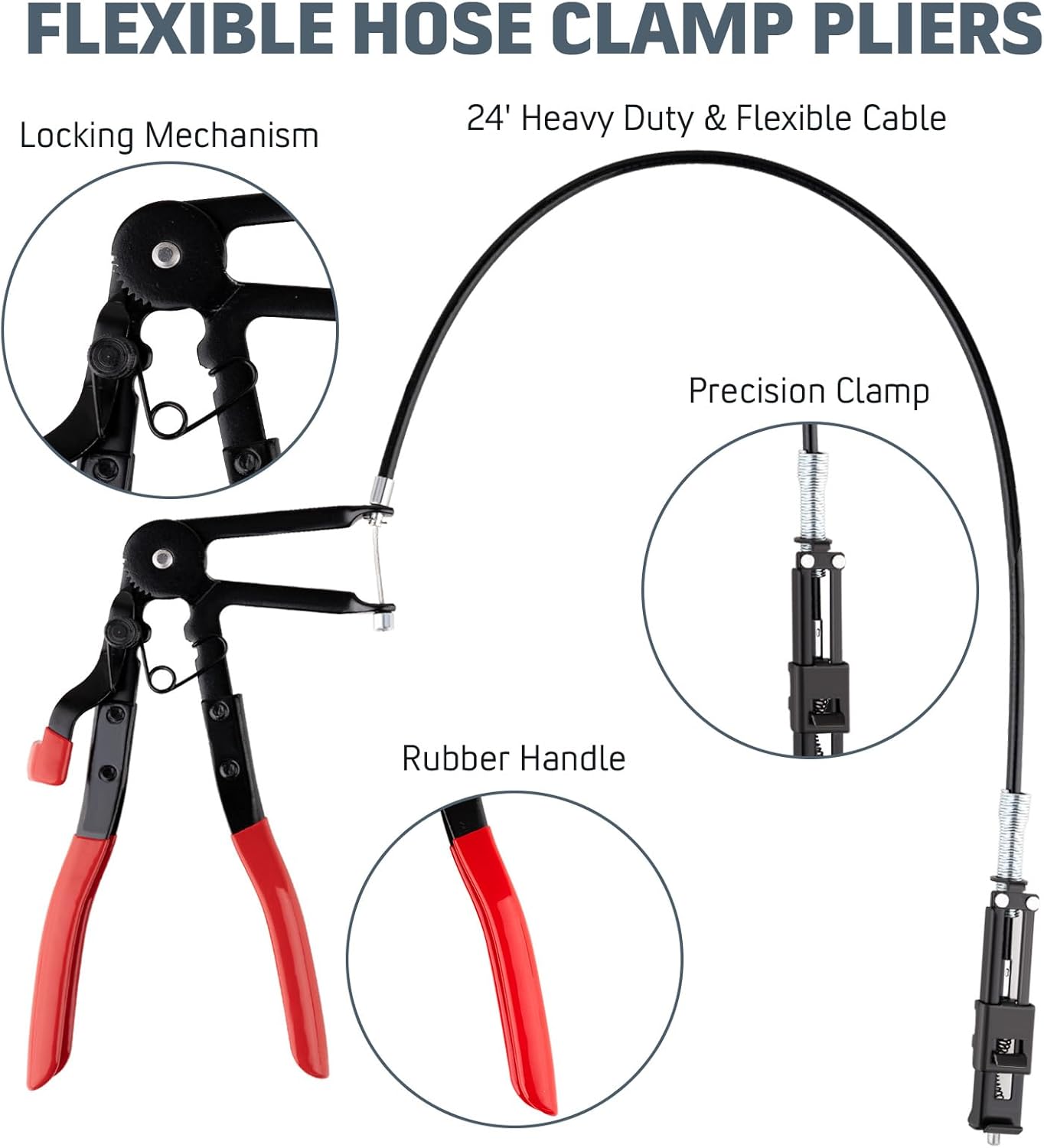 9PCS Hose Clamp Pliers, Long Reach Hose Clamp Tool Remover for Water H