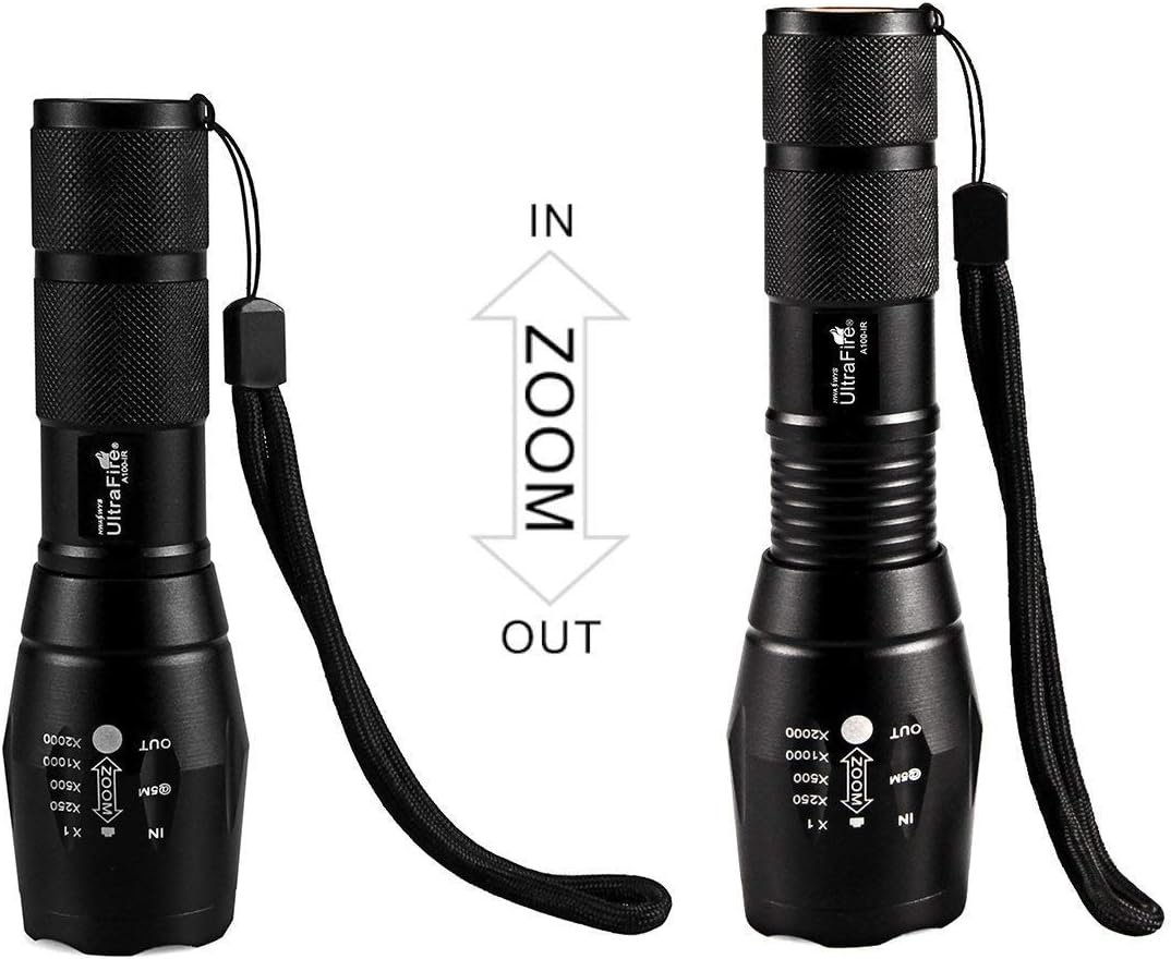 ULTRAFIRE IR Illuminator Flashlight, 850nm Focus Adjustable IR Led Flashlight Infrared Light Torch for Night Vision, Coyote Fox Predator Hunting