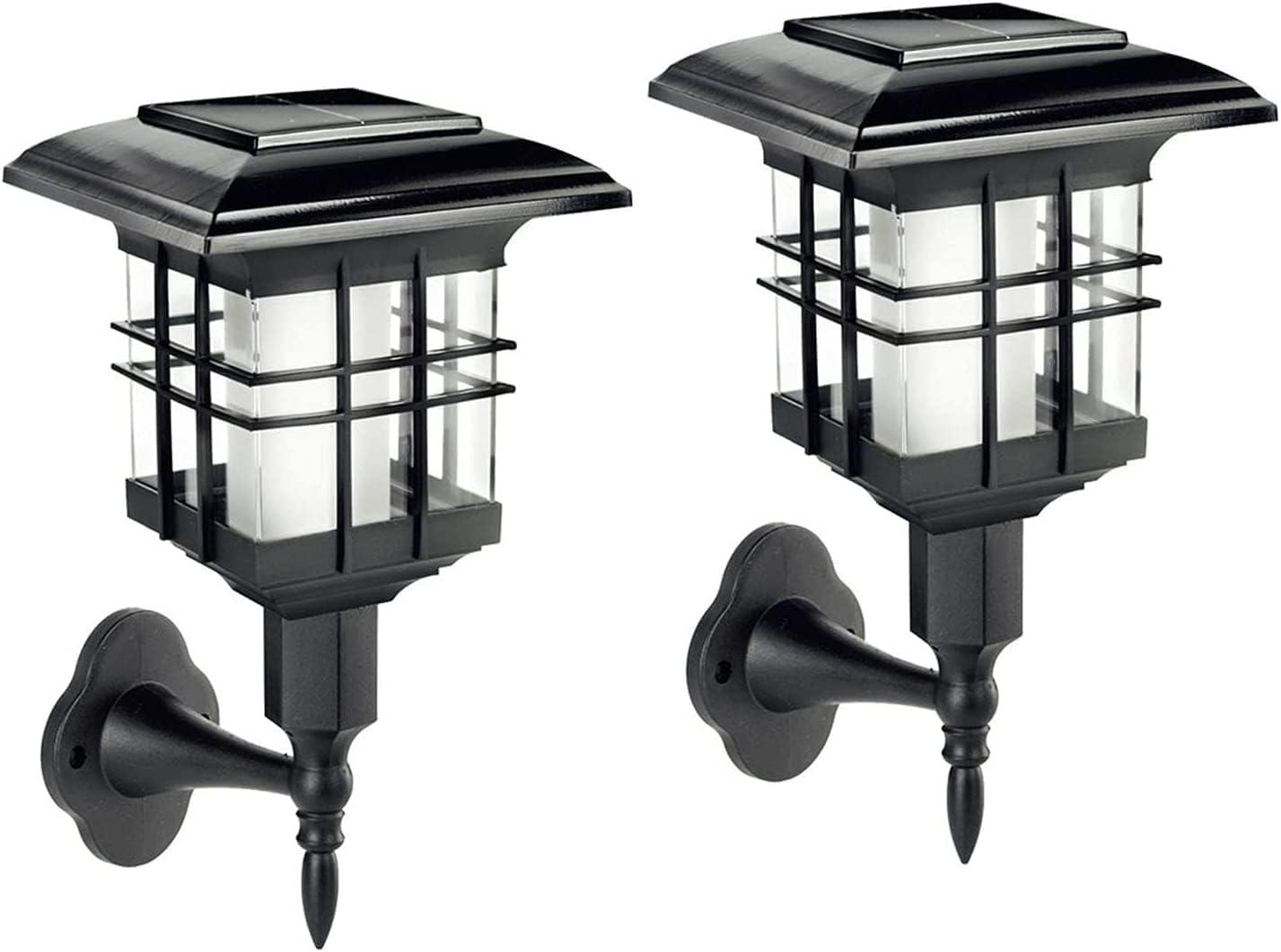 Porch Light Solar Wall Lamp Led Flickeflame Wall Light 2 Pack Waterproof Solar Outdoor Sconces Dusk to Dawn Auto On/Off, for Garden Patio Yard Door Stairs Front Door