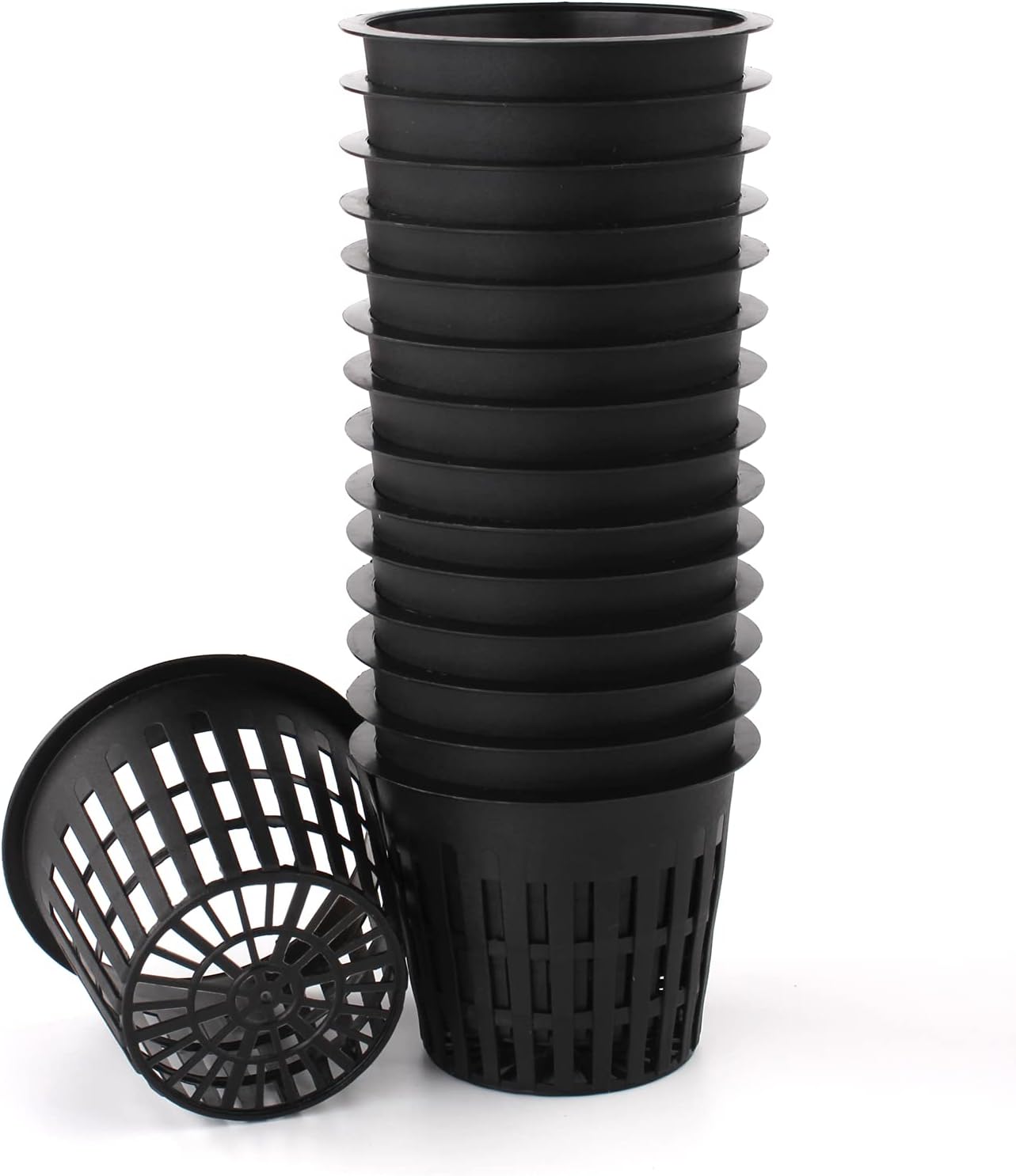 Garden Plastic Net Cups Pots Fits in 3 Inch Holes for Hydroponics, Set of 15