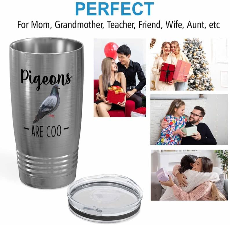 Bird Lover Silver Edition Viking Tumbler 20oz - Pgeons are coo - Hummi