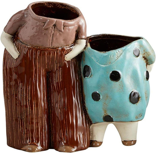 47th & Main Flower Pot for Indoor Plants | Shaped Ceramic Planter Pot, 4" x 8" W x 7.5" H, Grand Parents